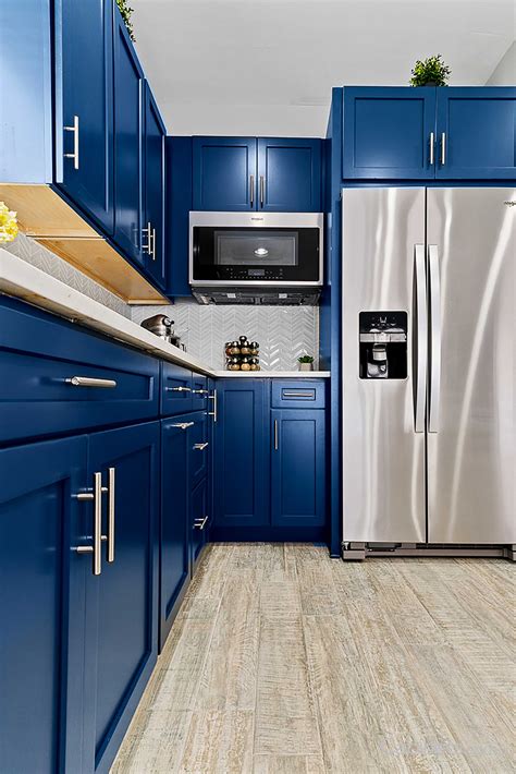 blue kitchen cabinets stainless steel|modern blue kitchen cabinets.